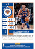 NBA 2019-20 Panini Contenders Game Ticket Green #4 Allonzo Trier New York Knicks Basketball Card