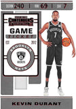 NBA 2019-20 Panini Contenders NBA Game Ticket Basketball #57 Kevin Durant Brooklyn Nets Official National Basketball Association Trading Card