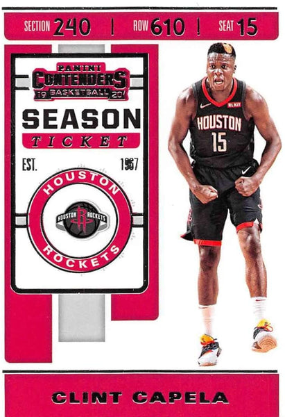 NBA 2019-20 Contenders NBA Season Ticket #18 Clint Capela Houston Rockets Official Panini Basketball Trading Card
