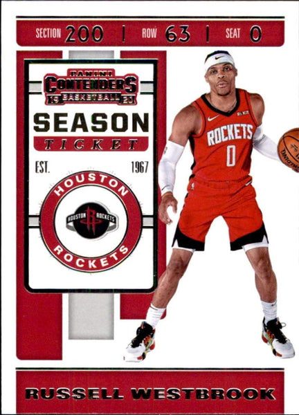 NBA 2019-20 Panini Contenders Basketball #90 Russell Westbrook Houston Rockets Basketball Card