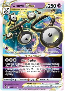 Pokemon Single Card - Silver Tempest 066/195 Unown VSTAR Pack Fresh