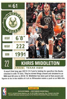 NBA 2019-20 Panini Contenders Season Ticket #61 Khris Middleton Milwaukee Bucks NBA Basketball Trading Card