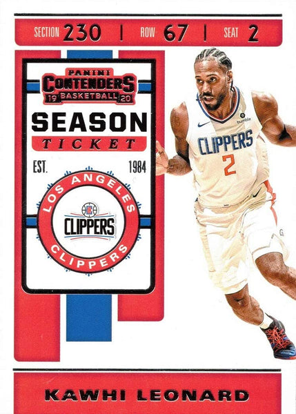 NBA 2019-20 Panini Contenders #55 Kawhi Leonard Basketball Card - Los Angeles Clippers