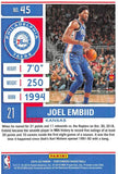 NBA 2019-20 Panini Contenders NBA Game Ticket Red Basketball #45 Joel Embiid Philadelphia 76ers Official National Basketball Association Trading Card