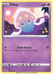 Pokemon Single Card - Lost Origin 077/196 Inkay Common Pack Fresh