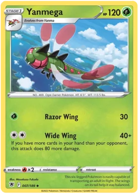 Pokemon Single Card - Astral Radiance 007/189 Yanmega Uncommon Pack Fresh
