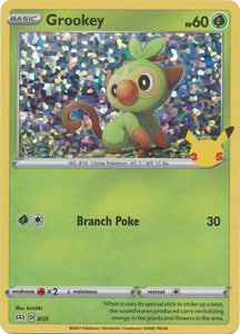 Pokemon Single Card - McDonalds 2021 25th Anniversary Promo 08/25 Grookey Holo