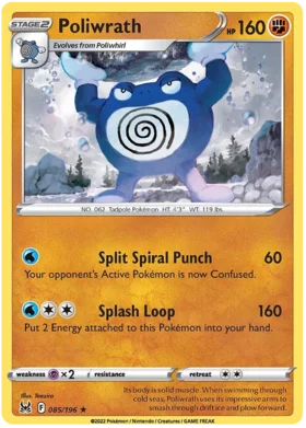 Pokemon Single Card - Lost Origin 085/196 Poliwrath Rare Pack Fresh