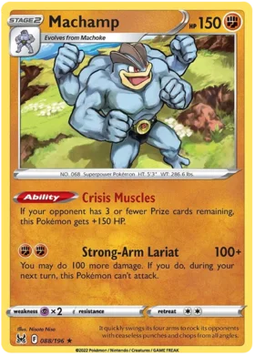 Pokemon Single Card - Lost Origin 088/196 Machamp Holo Rare Pack Fresh