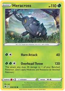 Pokemon Single Card - Astral Radiance 008/189 Heracross Common Pack Fresh