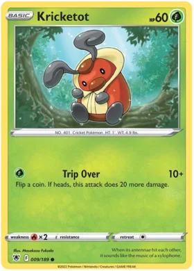 Pokemon Single Card - Astral Radiance 009/189 Kricketot Common Pack Fresh