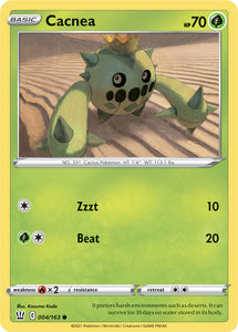 Pokemon Single Card - Battle Styles 004/163 Cacnea Common Pack Fresh