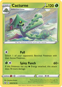 Pokemon Single Card - Battle Styles 005/163 Cacturne Uncommon Pack Fresh