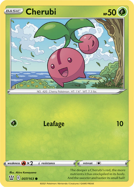 Pokemon Single Card - Battle Styles 007/163 Cherubi Common Pack Fresh