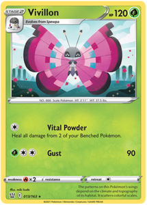 Pokemon Single Card - Battle Styles 013/163 Vivillon Rare Pack Fresh