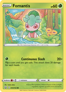 Pokemon Single Card - Battle Styles 014/163 Fomantis Common Pack Fresh