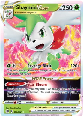 Pokemon Single Card - Brilliant Stars 014/172 Shaymin V Star Pack Fresh