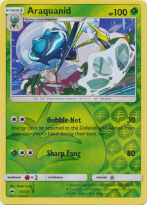 Pokemon Single Card - Burning Shadows 015/147 Araquanid Reverse Holo Rare Pack Fresh