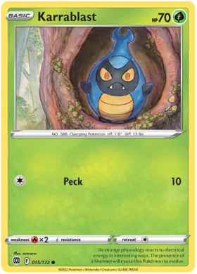 Pokemon Single Card - Brilliant Stars 015/172 Karrablast Common Pack Fresh