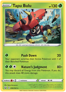 Pokemon Single Card - Battle Styles 016/163 Tapu Bulu Holo Rare Pack Fresh