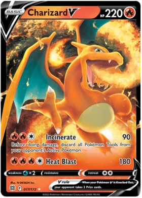 Pokemon Single Card - Brilliant Stars 017/172 Charizard V Pack Fresh