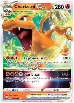 Pokemon Single Card - Brilliant Stars 018/172 Charizard V Star Pack Fresh