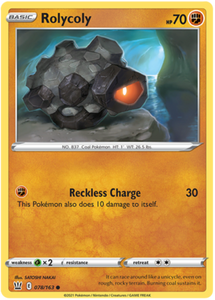 Pokemon Single Card - Battle Styles 078/163 Rolycoly Common Pack Fresh