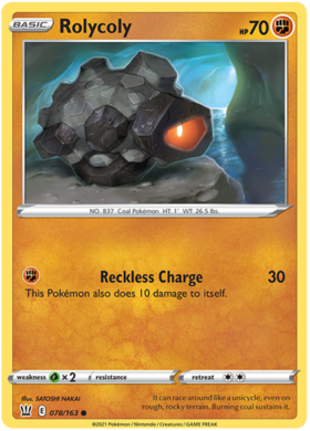 Pokemon Single Card - Battle Styles 078/163 Rolycoly Common Pack Fresh