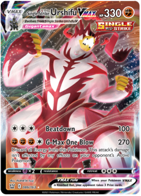 Pokemon Single Card - Battle Styles 086/163 Single Strike Urshifu VMAX Pack Fresh