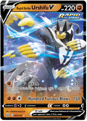 Pokemon Single Card - Battle Styles 087/163 Rapid Strike Urshifu V Pack Fresh