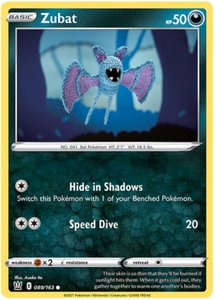 Pokemon Single Card - Battle Styles 089/163 Zubat Common Pack Fresh