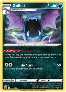 Pokemon Single Card - Battle Styles 090/163 Golbat Uncommon Pack Fresh