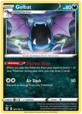 Pokemon Single Card - Battle Styles 090/163 Golbat Uncommon Pack Fresh