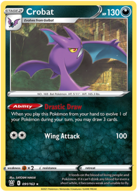 Pokemon Single Card - Battle Styles 091/163 Crobat Holo Rare Pack Fresh