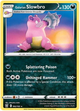 Pokemon Single Card - Battle Styles 092/163 Galarian Slowbro Rare Pack Fresh