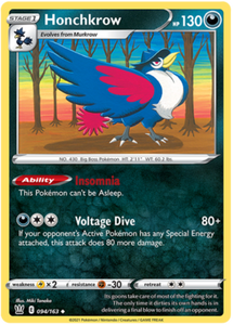 Pokemon Single Card - Battle Styles 094/163 Honchkrow Uncommon Pack Fresh