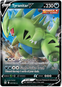 Pokemon Single Card - Battle Styles 097/163 Tyranitar V Pack Fresh