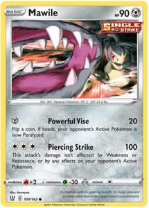 Pokemon Single Card - Battle Styles 100/163 Mawile Common Pack Fresh