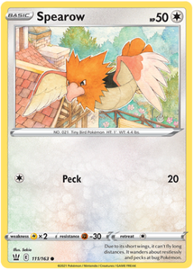 Pokemon Single Card - Battle Styles 111/163 Spearow Common Pack Fresh