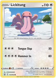 Pokemon Single Card - Battle Styles 113/163 Lickitung Common Pack Fresh