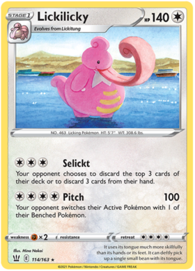 Pokemon Single Card - Battle Styles 114/163 Lickilicky Rare Pack Fresh