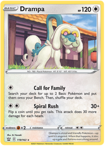 Pokemon Single Card - Battle Styles 119/163 Drampa Rare Pack Fresh