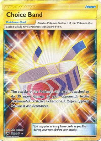 Pokemon Single Card - Burning Shadows 162/147 Choice Band Gold Secret Rare Full Art Near Mint