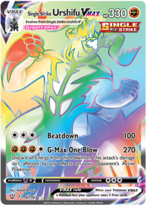 Pokemon Single Card - Battle Styles 167/163 Single Strike Urshifu VMAX Secret Rare Full Art Pack Fresh