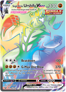 Pokemon Single Card - Battle Styles 167/163 Single Strike Urshifu VMAX Secret Rare Full Art Pack Fresh