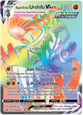 Pokemon Single Card - Battle Styles 169/163 Rapid Strike Urshifu VMAX Secret Rare Full Art Pack Fresh