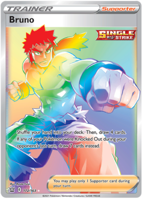 Pokemon Single Card - Battle Styles 172/163 Bruno Secret Rare Full Art Pack Fresh