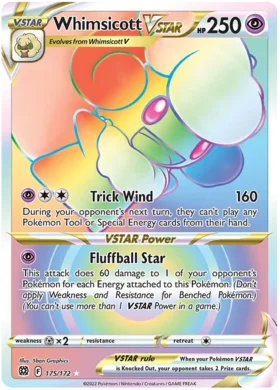 Pokemon Single Card - Brilliant Stars 175/172 Whimsicott V Star Rainbo ME Collectables Pokemon Single Card - Brilliant Stars 175/172 Whimsicott V Star Rainbo ME Collectables