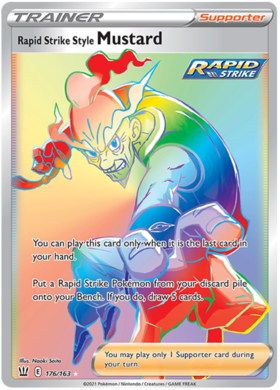 Pokemon Single Card - Battle Styles 176/163 Rapid Strike Stance Mustard Secret Rare Full Art Pack Fresh