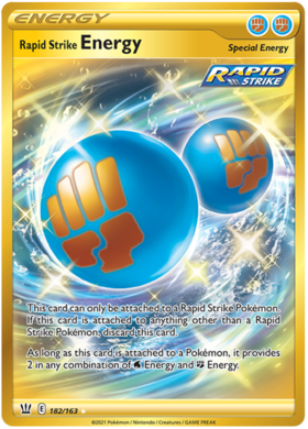 Pokemon Single Card - Battle Styles 182/163 Rapid Strike Energy Secret Rare Full Art Pack Fresh